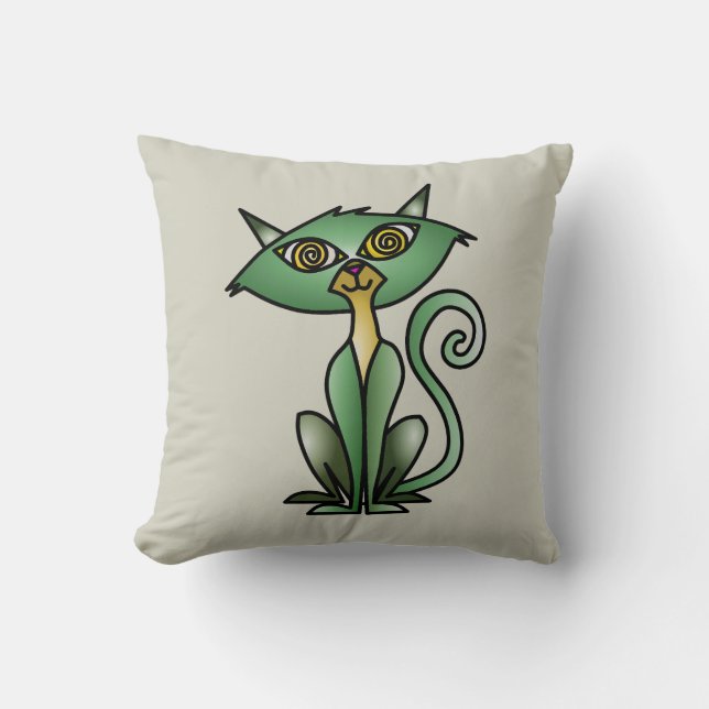 Cojín decorativo de gato - Regalo con tema de gato (Anverso)