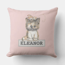 Cojín decorativo de gato y ratón