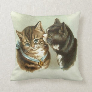 Cojín decorativo de gatos de época