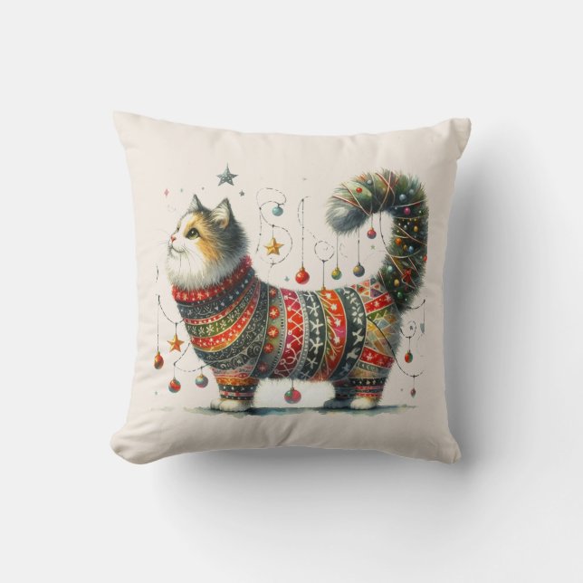 Cojín decorativo de gatos de navidades (Anverso)
