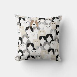 Cojín decorativo de gatos y perros