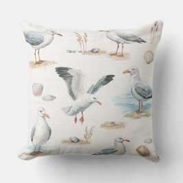 Cojín decorativo de gaviota blanca