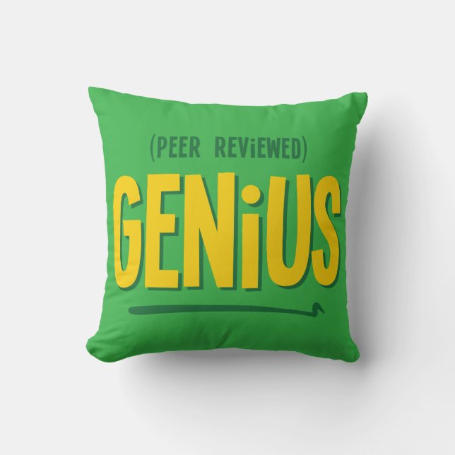 Cojín decorativo de Genius revisado por compañeros (Anverso)