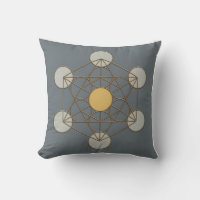 Cojín decorativo de Geometría Sagrada del Cubo de 