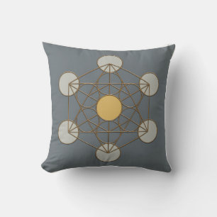Cojín decorativo de Geometría Sagrada del Cubo de 