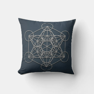 Cojín decorativo de Geometría Sagrada del Cubo de