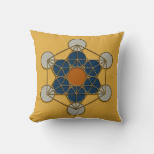 Cojín decorativo de Geometría Sagrada del Cubo de 