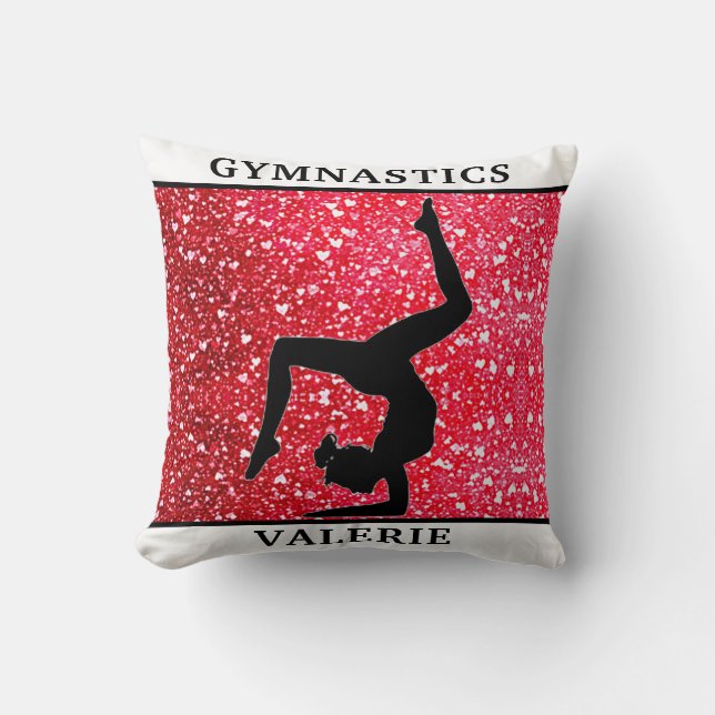 Cojín decorativo de gimnasia con nombre de gimnast (Anverso)