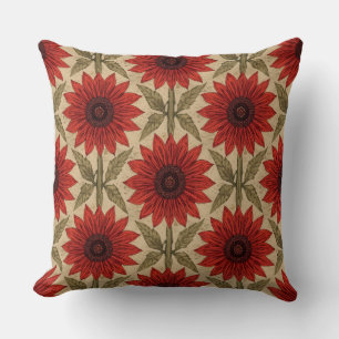 Cojín decorativo de girasol rojo ruso