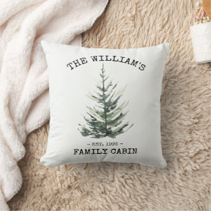 Cojín decorativo de granja de árboles de Navidad p