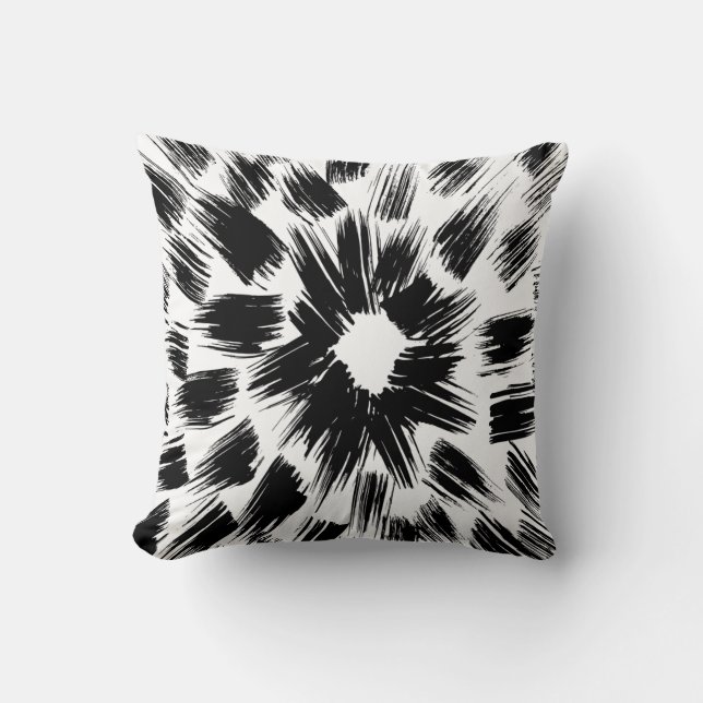 Cojín decorativo de gruns negro y blanco cepillado (Anverso)