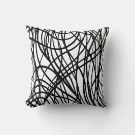 Cojín decorativo de gruns negro y blanco cepillado