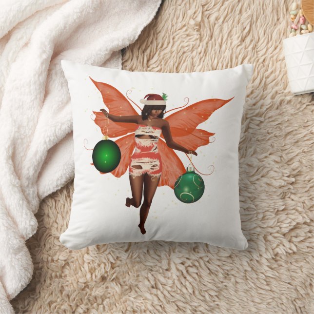 Cojín decorativo de hadas de Navidades afroamerica (Manta)