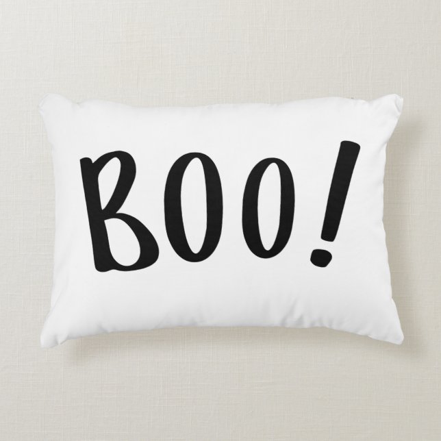 Cojín decorativo de Halloween - ¡Boo! (Anverso)