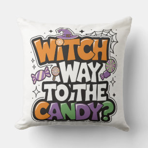 Cojín decorativo de Halloween - ¿Camino de Brujas 