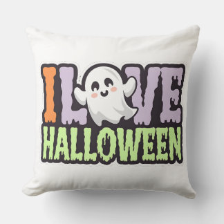Cojín decorativo de Halloween con amor fantasma bl