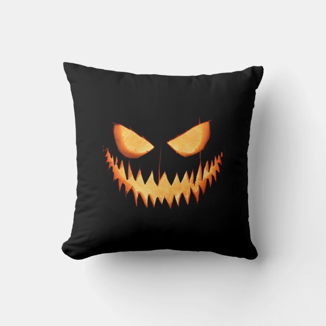 Cojín decorativo de Halloween con cara de Jack O'L (Anverso)