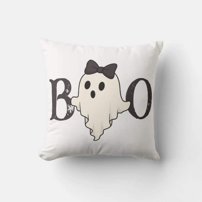 Cojín decorativo de Halloween lindo - Fantasma "Bo (Anverso)