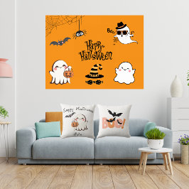 Cojín decorativo de Halloween lindo y fantasmal