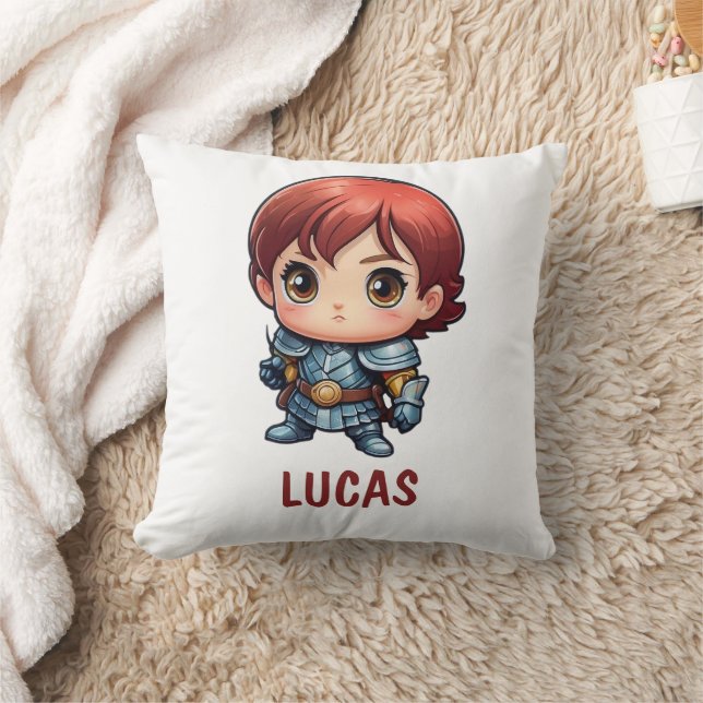 Cojín decorativo de historietas Knight Hero Kids (Manta)