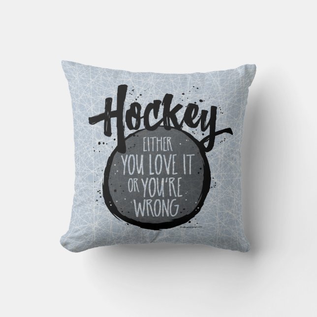 Cojín decorativo de hockey amor (Anverso)
