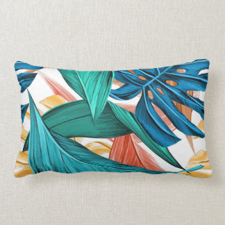 Cojín decorativo de hoja temática de verano tropic