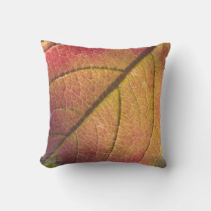 Cojín decorativo De Hojas De Otoño Amarillo Y Rojo
