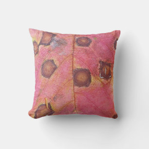 Cojín decorativo de hojas de otoño rojas marrón