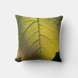 Cojín decorativo de hojas de otoño verde claro