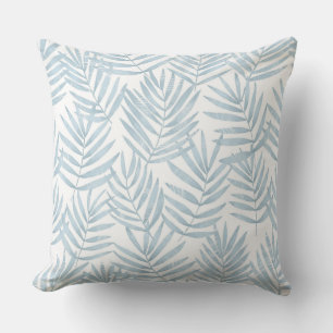 Cojín decorativo de hojas de palmera azul claro