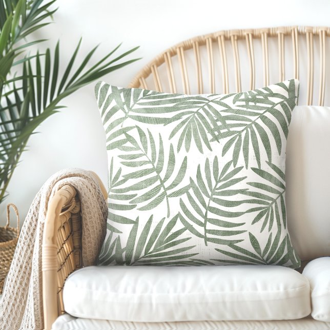 Cojín decorativo de hojas de palmera verdes (Subido por el creador)