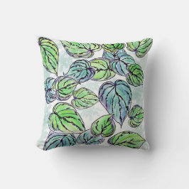 Cojín decorativo de hojas verdes