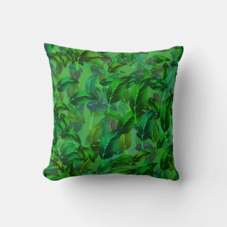Cojín decorativo de hojas verdes