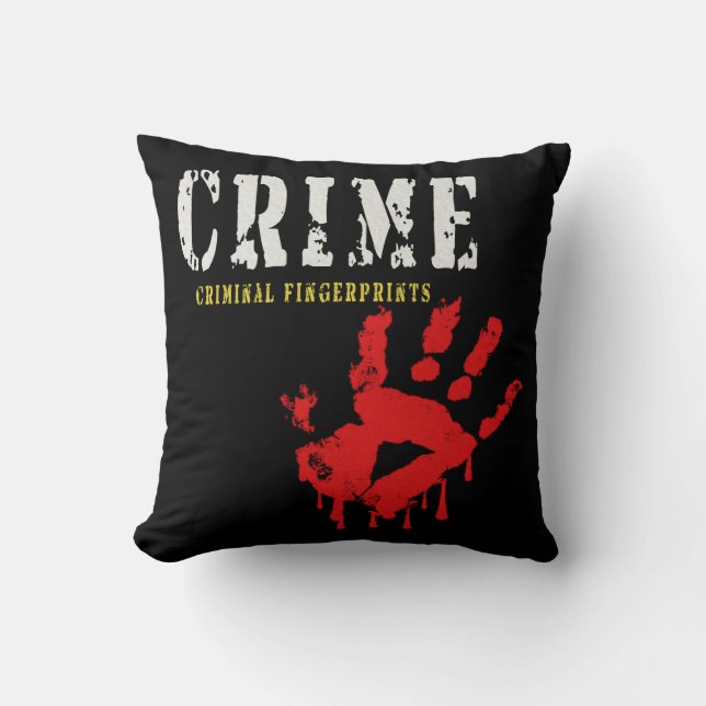 Cojín decorativo de huellas dactilares delictivas (Anverso)