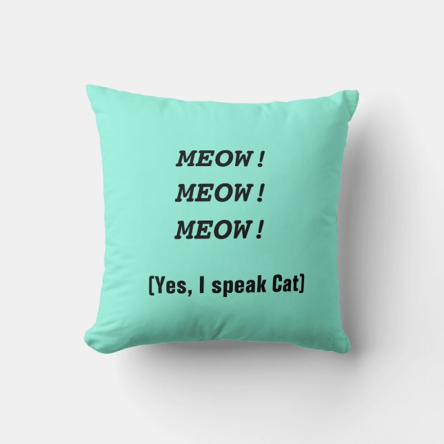 Cojín decorativo de humor para gatos (Anverso)