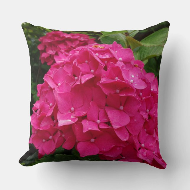 Cojín decorativo de Hydrangea Rosa brillante (Anverso)
