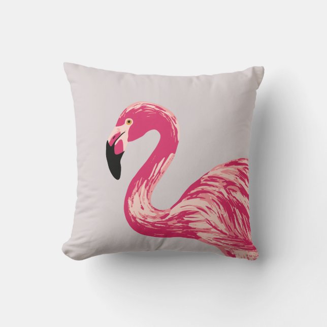 Cojín decorativo de Ilustracion de pájaro Flamingo (Anverso)