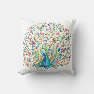 Cojín decorativo de Ilustracion Peacock Vintage