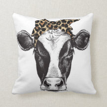 Cojín decorativo de impresión con guepardo de vaca