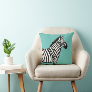 Cojín decorativo de impresión de animales Zebra Sa