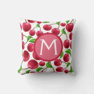 Cojín decorativo de impresión de cerezas de cereza