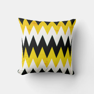 Cojín decorativo de impresión de chevron blanco y