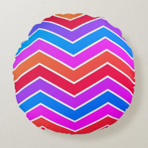Cojín decorativo de impresión de chevron rojo y az