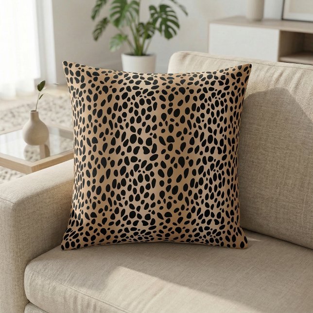 Cojín decorativo de impresión de chita marrón (Animal Print Cheetah Pattern Pillow)