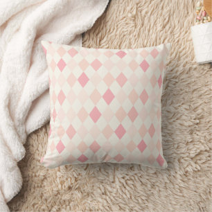 Cojín decorativo de impresión de color rosa y crem