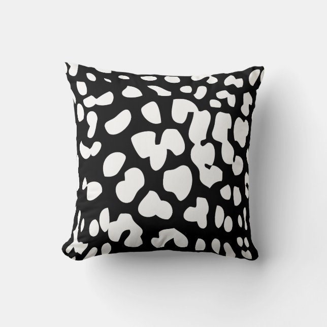 Cojín decorativo de impresión de leopardo blanco y (Anverso)
