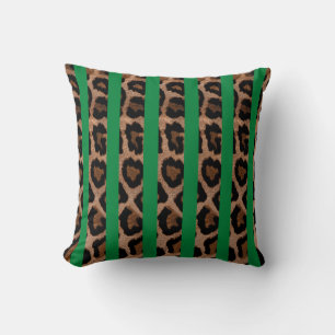 Cojín decorativo de impresión de leopardo de rayas
