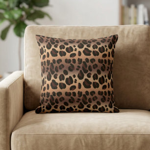Cojín decorativo de impresión de leopardo exótico