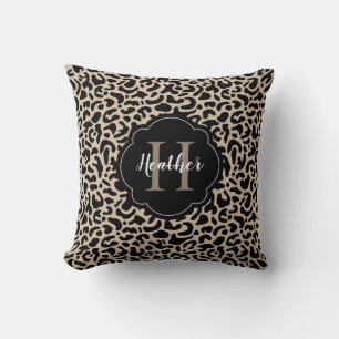 Cojín decorativo de impresión de leopardo monográf