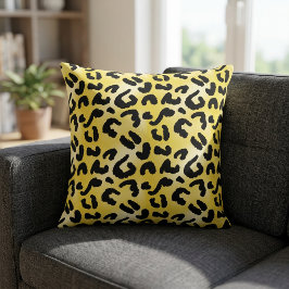 Cojín decorativo de impresión de leopardo negro y 